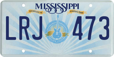 MS license plate LRJ473