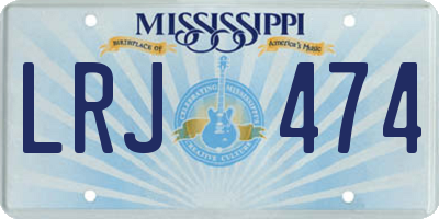 MS license plate LRJ474