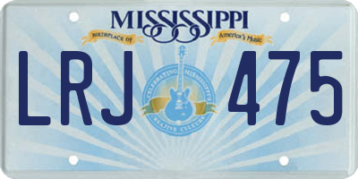 MS license plate LRJ475