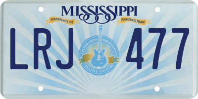 MS license plate LRJ477