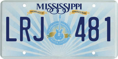 MS license plate LRJ481