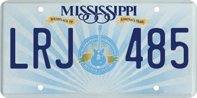 MS license plate LRJ485