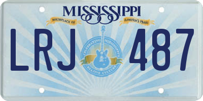 MS license plate LRJ487