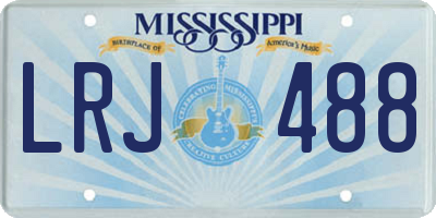 MS license plate LRJ488