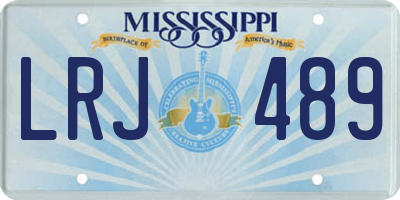 MS license plate LRJ489