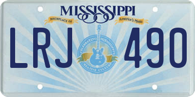 MS license plate LRJ490