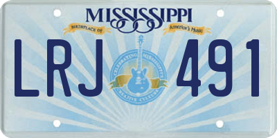 MS license plate LRJ491