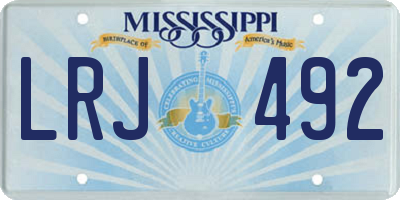 MS license plate LRJ492