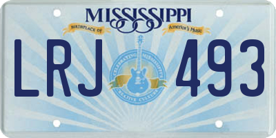 MS license plate LRJ493
