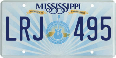 MS license plate LRJ495