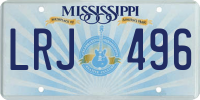 MS license plate LRJ496
