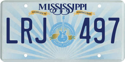 MS license plate LRJ497