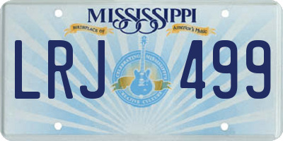 MS license plate LRJ499