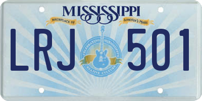 MS license plate LRJ501
