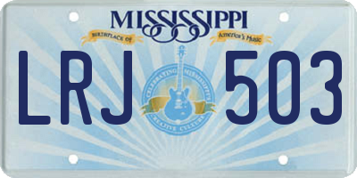 MS license plate LRJ503