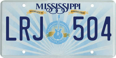 MS license plate LRJ504