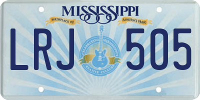 MS license plate LRJ505