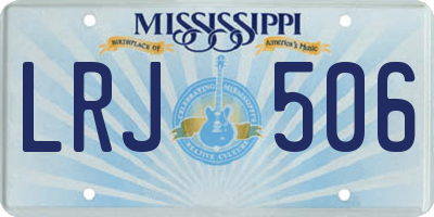 MS license plate LRJ506