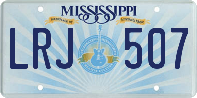 MS license plate LRJ507