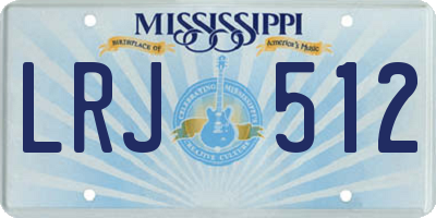 MS license plate LRJ512