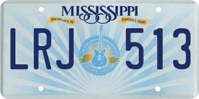 MS license plate LRJ513