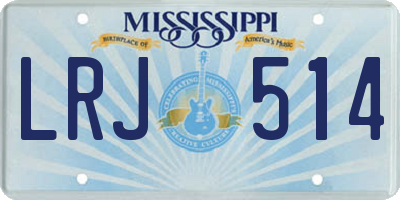 MS license plate LRJ514