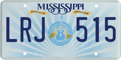 MS license plate LRJ515