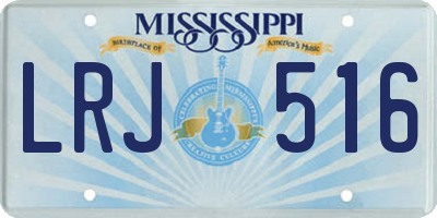 MS license plate LRJ516