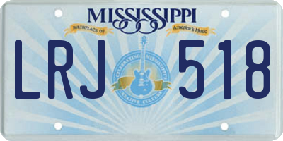 MS license plate LRJ518