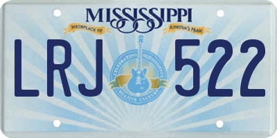 MS license plate LRJ522