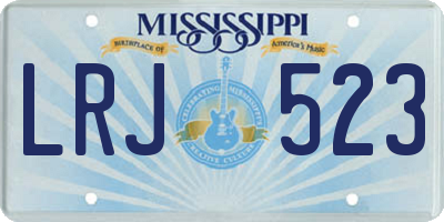 MS license plate LRJ523