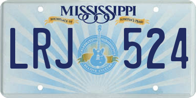 MS license plate LRJ524