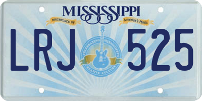 MS license plate LRJ525