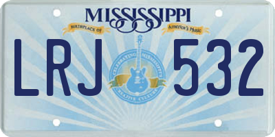 MS license plate LRJ532