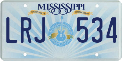 MS license plate LRJ534