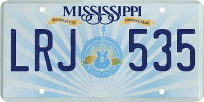 MS license plate LRJ535