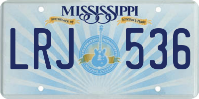 MS license plate LRJ536