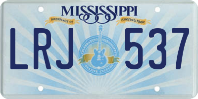 MS license plate LRJ537