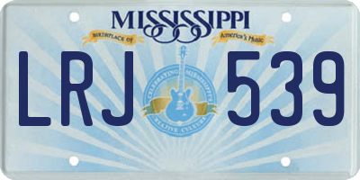 MS license plate LRJ539
