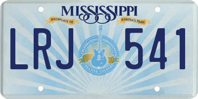 MS license plate LRJ541