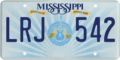 MS license plate LRJ542