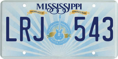 MS license plate LRJ543