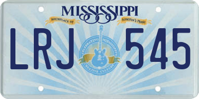 MS license plate LRJ545