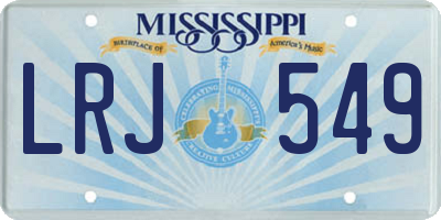 MS license plate LRJ549