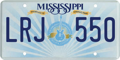 MS license plate LRJ550