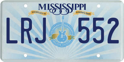 MS license plate LRJ552