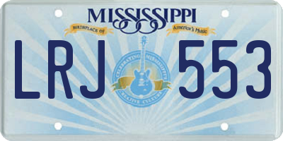 MS license plate LRJ553