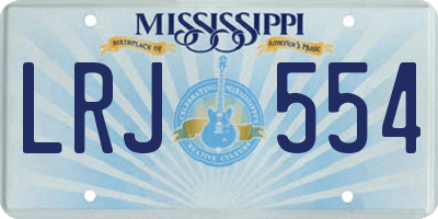 MS license plate LRJ554