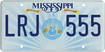 MS license plate LRJ555