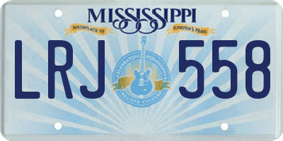 MS license plate LRJ558